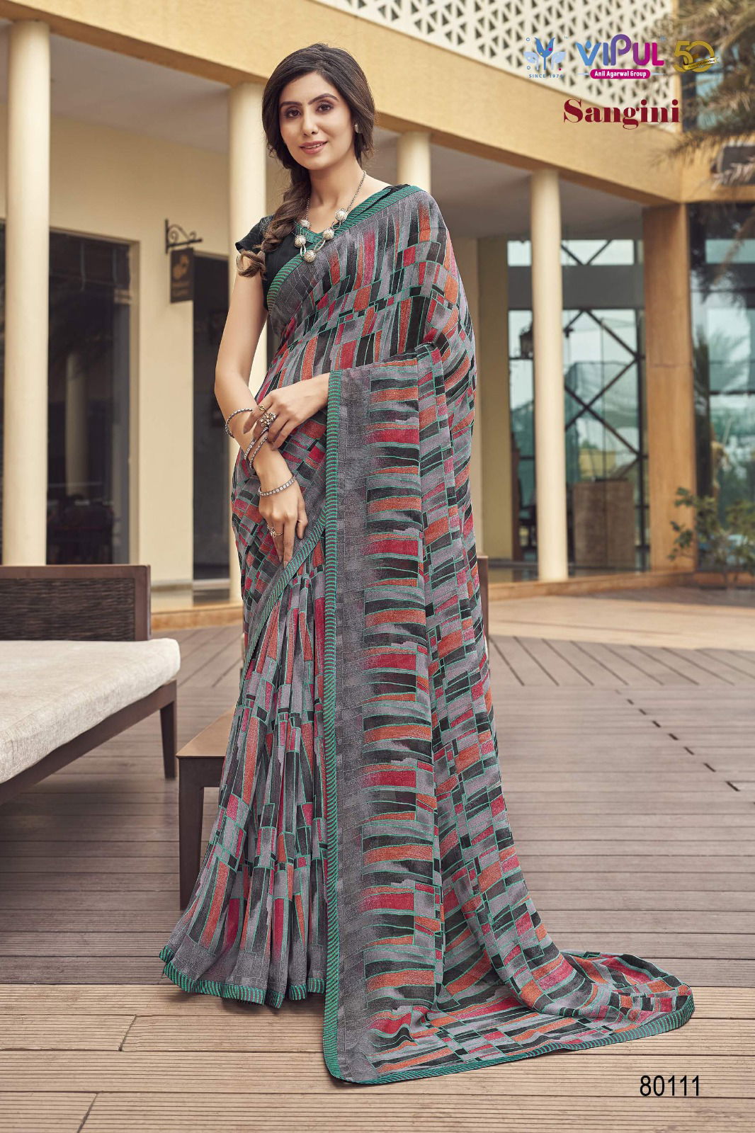 Sangini by Vipul Georgette Printed Sarees Wholesale Clothing Suppliers In India